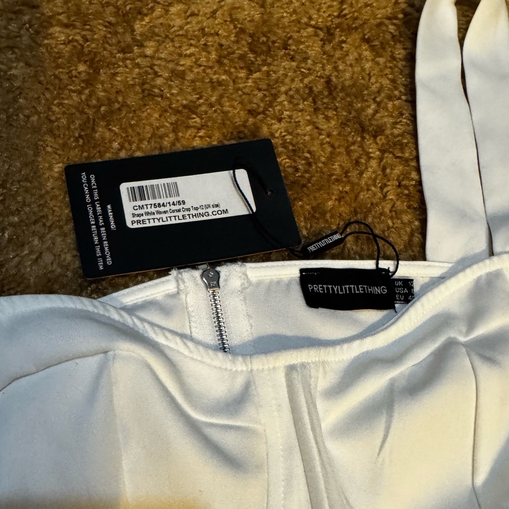 PrettyLittleThing White Structured Corset Top - Picture 2 of 4